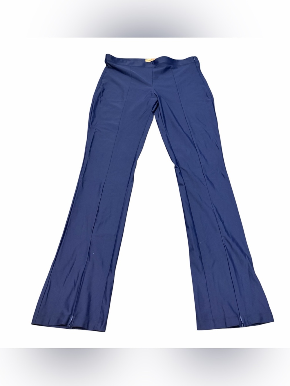 Maggie Marilyn Navy Stretch Pants Ankle Zip Slim Flare XL
